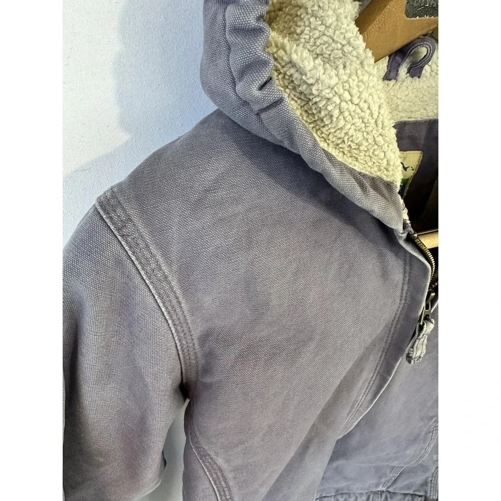 Kid's Blue Mountain Jacket Sherpa Lined Lavender Purple Hooded Youth Sz S 6-8